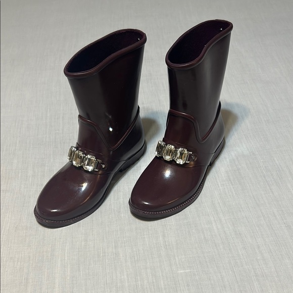 Michael Kors Lesley Elegant Burgundy Women's Rain Boots - Picture 2 of 7